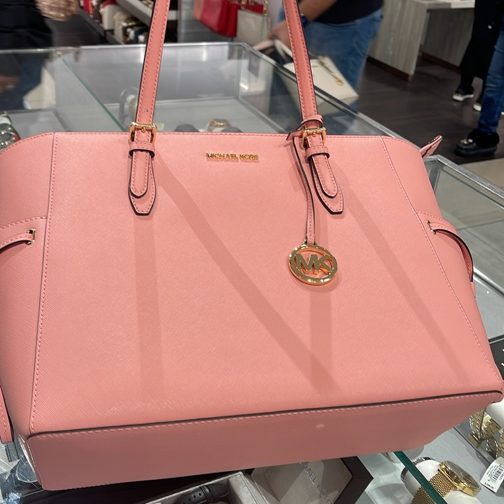 MICHAEL KORS 
Gilly Large Saffiano Leather Tote Shoulder Bag 
Primrose 
NWT - Picture 9 of 16